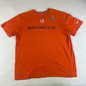 Nike Denver Broncos Peyton Manning 18 Super Bowl XLVIII Orange T Shirt XXL